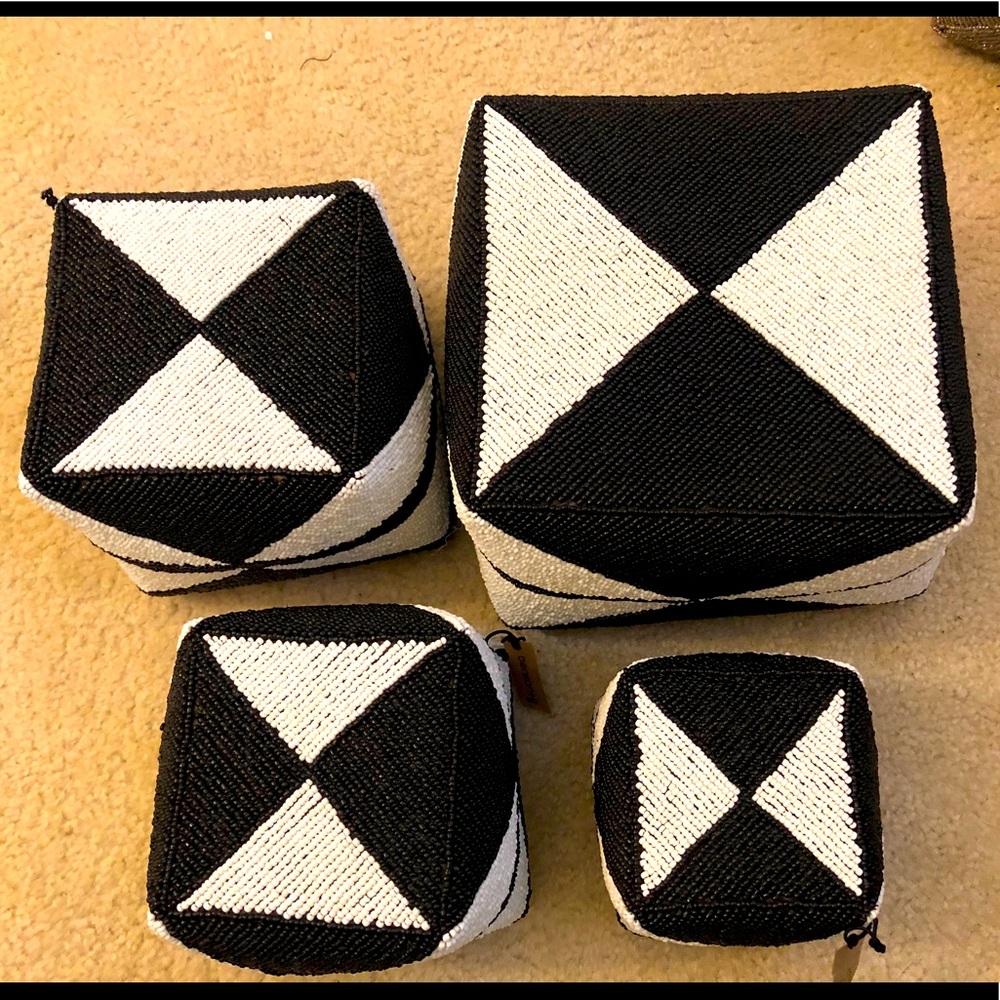 Elegant Set of 4 pcs Handmade Check Storage Box